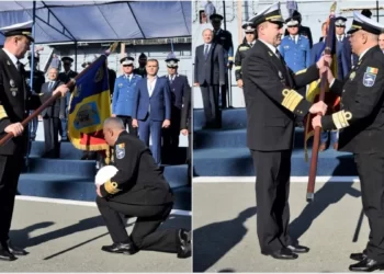 Contraamiralul de flotilă Cornel-Eugen Cojocaru a preluat comanda Flotei, în cadrul ceremoniei desfășurate în portul militar Constanța