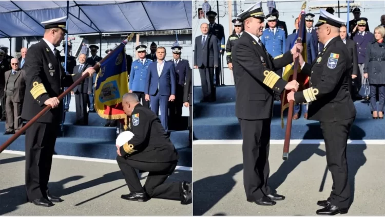 Contraamiralul de flotilă Cornel-Eugen Cojocaru a preluat comanda Flotei, în cadrul ceremoniei desfășurate în portul militar Constanța