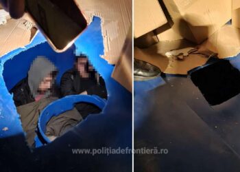 14 cetățeni sirieni descoperiți într-un spațiu special amenajat într-un automarfar