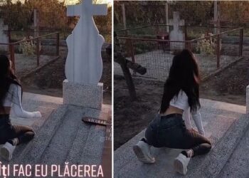 O tânără s-a filmat dansând lasciv pe manele, pe morminte!