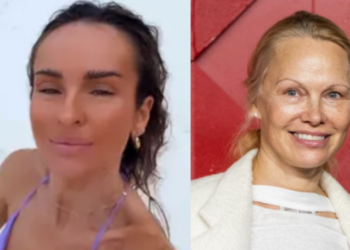 Diana Munteanu, machiată la plajă ca la club, și Pamela Anderson, care s-a prezentat la un eveniment public ca la culesul porumbului, complet nemachiată