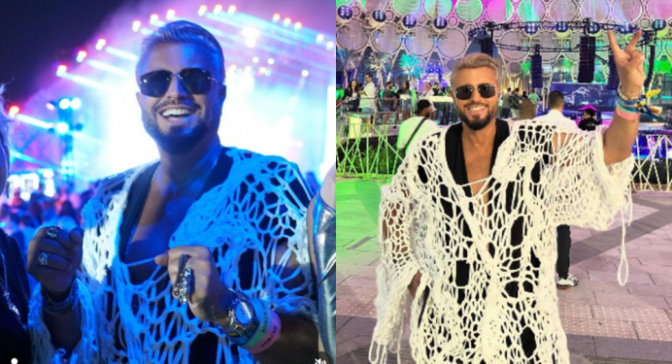 Cătălin Botezatu, cel mai frumos bărbat din România, îmbrăcat într-un mileu gigantic de televizor, la Untold Dubai!