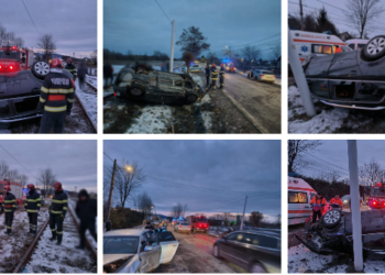 Trei autoturisme s-au ciocnit violent la Plopeni!