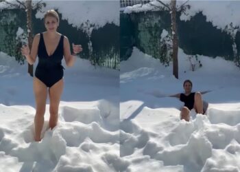 Anca Alexandrescu, pe urmele Cristelei Georgescu, în costum de baie și desculță prin zăpadă: Este „sănătate curată”